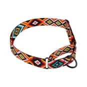 Нашийник-полуудавка BronzeDog Urban для собак, нейлон, принт гуцульський, помаранчевий, 48-61 см
