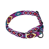 Нашийник-полуудавка BronzeDog Urban для собак, нейлон, принт гуцульський, фіолетовий, 30-40 см