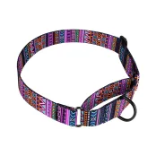 Нашийник-полуудавка BronzeDog Urban для собак, нейлон, принт етнічний, фіолетовий, 30-40 см