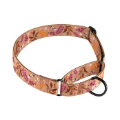 Нашийник-полуудавка BronzeDog Urban для собак, нейлон, принт квіти, бежевий, 38-51 см