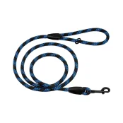 Повідець BronzeDog Active для собак, світловідбиваючий, чорно-блакитний, 183×1.2 см