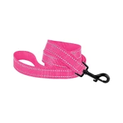 Повідець BronzeDog Active для собак, світловідбиваючий нейлон, рожевий, 152×1.6 см
