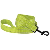 Повідець BronzeDog Active для собак, світловідбиваючий нейлон, салатовий, 152×1 см
