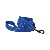 Повідець BronzeDog Active для собак, світловідбиваючий нейлон, синій, 152×2 см