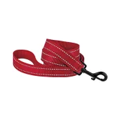 Повідець BronzeDog Active для собак, світловідбиваючий нейлон, червоний, 152×2 см