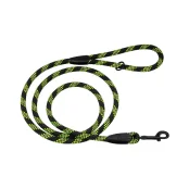 Повідець BronzeDog Active для собак, водовідштовхувальний, чорно-салатовий, 183×0.6 см