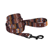 Повідець BronzeDog Tribal для собак, нейлон, принт етнічний, помаранчевий, 152×1.6 см