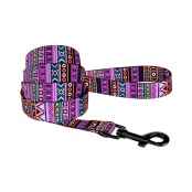 Повідець BronzeDog Tribal для собак, нейлон, принт етнічний, фіолетовий, 152×2.5 см