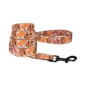 Повідець BronzeDog Tribal для собак, нейлон, принт квіти, бежевий, 152×2.5 см