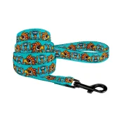 Поводок BronzeDog Tribal для собак, нейлон, принт маска, ментоловый, 152×2 см