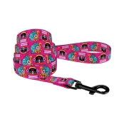 Поводок BronzeDog Tribal для собак, нейлон, принт маска, розовый, 152×2 см