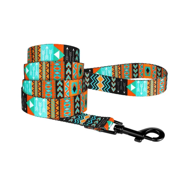 Повідець BronzeDog Tribal для собак, нейлон, принт ацтеки, 152×2 см