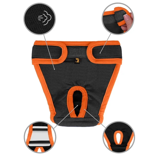 Трусы гигиенические BronzeDog для собак, трикотаж, регулируемые, серый, 2XL