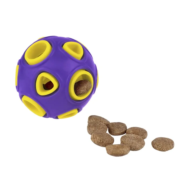 Іграшка BronzeDog Jumble airball, для собак, з ароматом ванілі, фіолетово-жовтий, 7 см
