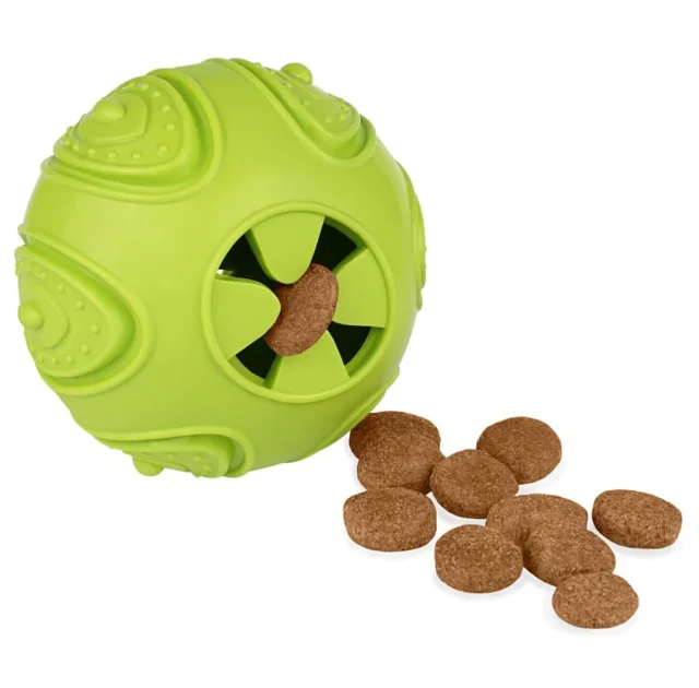 Игрушка-мяч для собак BronzeDog Smart Ball IQ, мотивационная, салатовый 7×9 см