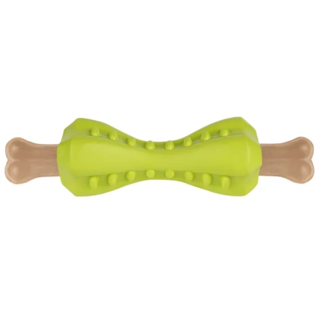 Іграшка-кістка для собак BronzeDog Smart, мотиваційна, зелений, 12×5 см
