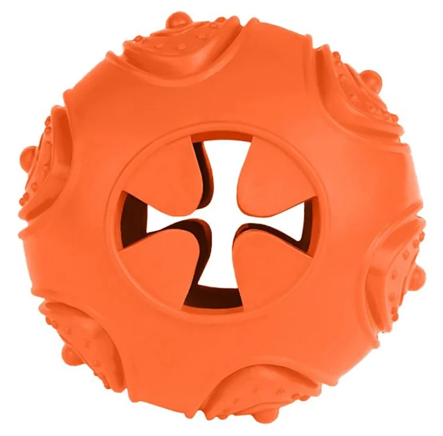 Игрушка-мяч для собак BronzeDog Smart Ball IQ, мотивационный, оранжевый, 7×9 см