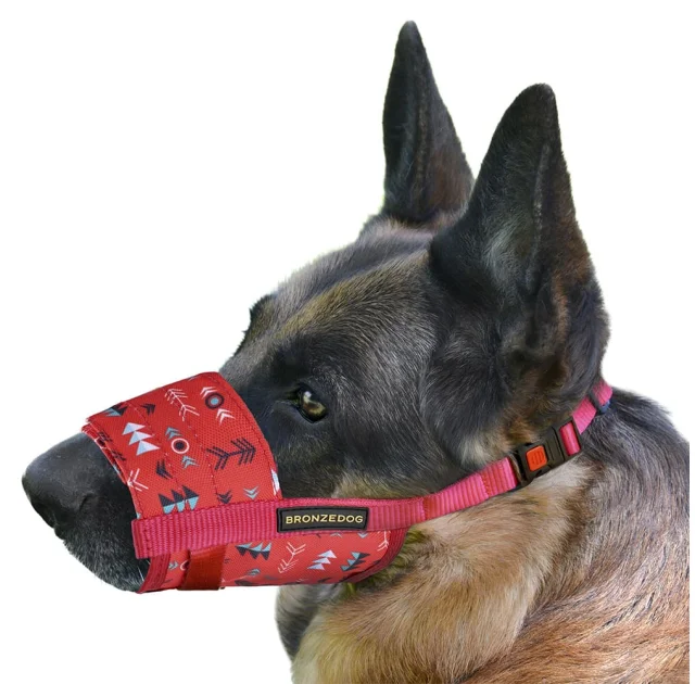 Намордник BronzeDog, для собак, нейлоновий, регульований, принт інки, 28-34 см