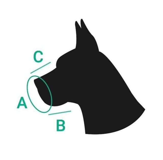 Намордник BronzeDog, для собак, дихаючий, 3D сітка, регульований, чорний, 16-19 см