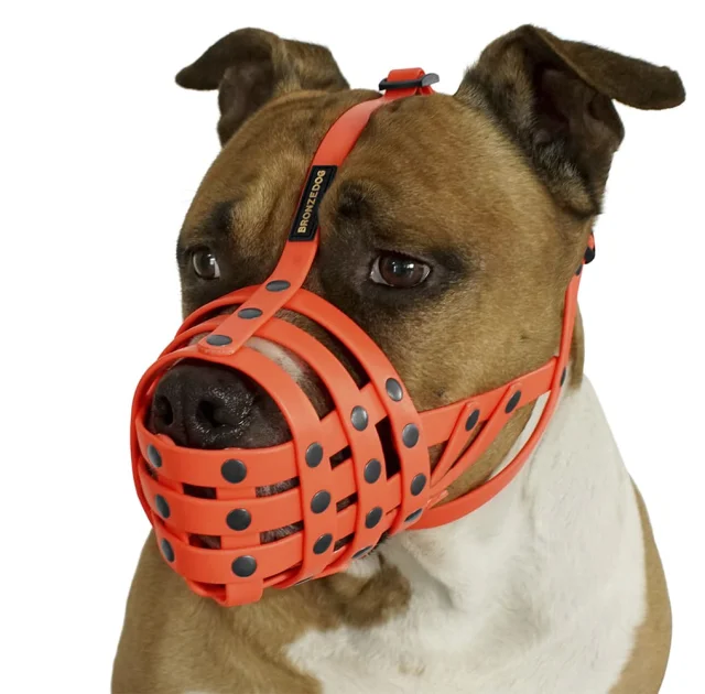 Намордник BronzeDog, для собак, водоотталкивающий, биотановый, оранжевый, 35 см