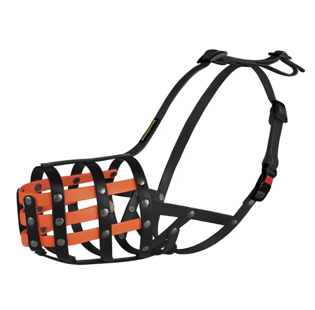 Намордник BronzeDog, для собак, водовідштовхуючий, біотановий, чорно-помаранчевий, 32 см