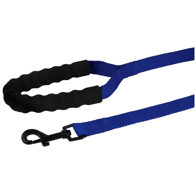 Повідець BronzeDog Active для собак, нейлоновий з м'якою ручкою, синій, 15 м×2.5 см