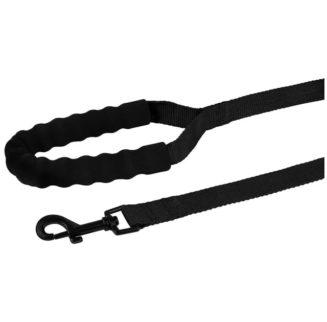 Повідець BronzeDog Active для собак, нейлон, з м'якою ручкою, чорний, 9 м×2.5 см