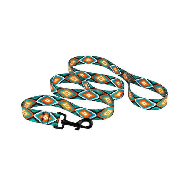 Поводок BronzeDog Tribal для собак, нейлон, принт ромбы, 300×2.5 см