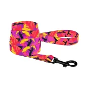 Повідець BronzeDog Camo для собак, нейлон, рожевий, 152×1.6 см