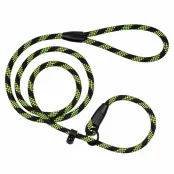 Нашийник-полуудавка BronzeDog Active для собак, світловідбиваючий, чорно-салатовий, 183×1.2 см