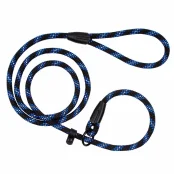 Нашийник-полуудавка BronzeDog Active для собак, світловідбиваючий, чорно-блакитний, 183×1.2 см