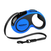Поводок-рулетка BronzeDog Premium с рефлекторной лентой, до 20 кг, синий, 5 м