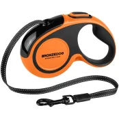 Поводок-рулетка BronzeDog Premium с рефлекторной лентой, до 50 кг, оранжевый, 5 м