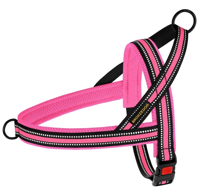 Шлея BronzeDog Mesh Скандинавская для собак, розовый, 44-60 см