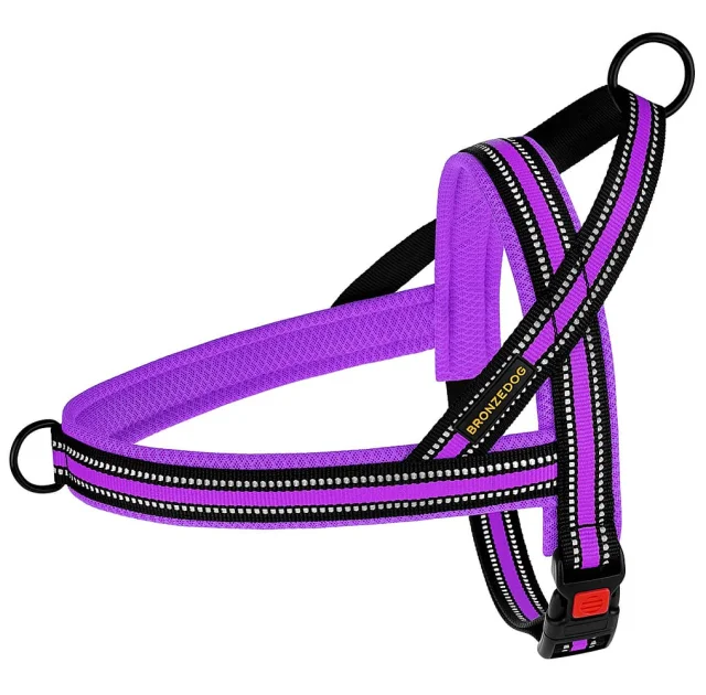 Шлея BronzeDog Mesh Скандинавская для собак, фиолетовый, 44-60 см