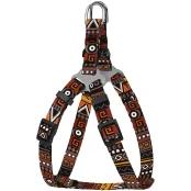 Шлея BronzeDog Tribal для собак, нейлон, принт етнічний, помаранчевий, 28-40 см