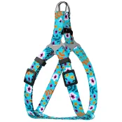 Шлея BronzeDog Tribal для собак, нейлон, принт цветы, ментоловый, 28-40 см