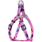 Шлея BronzeDog Tribal для собак, нейлон, принт цветы, розовый, 40-53 см