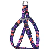 Шлея BronzeDog Tribal для собак, нейлон, принт цветы, синий, 28-40 см