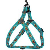 Шлея BronzeDog Tribal для собак, нейлон, принт маска, ментоловый, 45-60 см