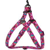 Шлея BronzeDog Tribal для собак, нейлон, принт маска, розовый, 40-53 см