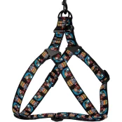 Шлея BronzeDog Tribal для собак, нейлон, принт маска, чёрный, 45-60 см