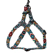 Шлея BronzeDog Tribal для собак, нейлон, принт гуцульський, ментоловий, 57-73 см