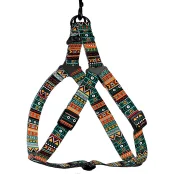 Шлея BronzeDog Tribal для собак, нейлон, принт етнічний, ментоловий, 57-73 см