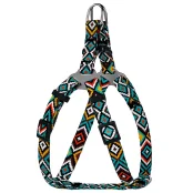 Шлея BronzeDog Urban для собак, нейлон, принт гуцульский, ментоловый, 24-30 см
