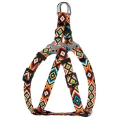 Шлея BronzeDog Urban для собак, нейлон, принт гуцульский, оранжевый, 24-30 см