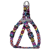 Шлея BronzeDog Urban для собак, нейлон, принт гуцульский, фиолетовый, 24-30 см