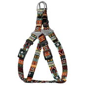 Шлея BronzeDog Urban для собак, нейлон, принт этнический, ментоловый, 24-30 см