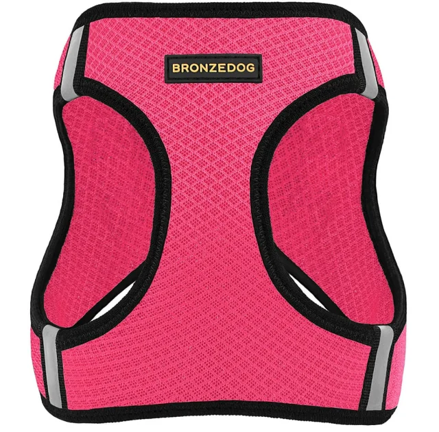 Шлея BronzeDog Mesh Vest для собак, сетчатый нейлон, розовый, 29-34 см