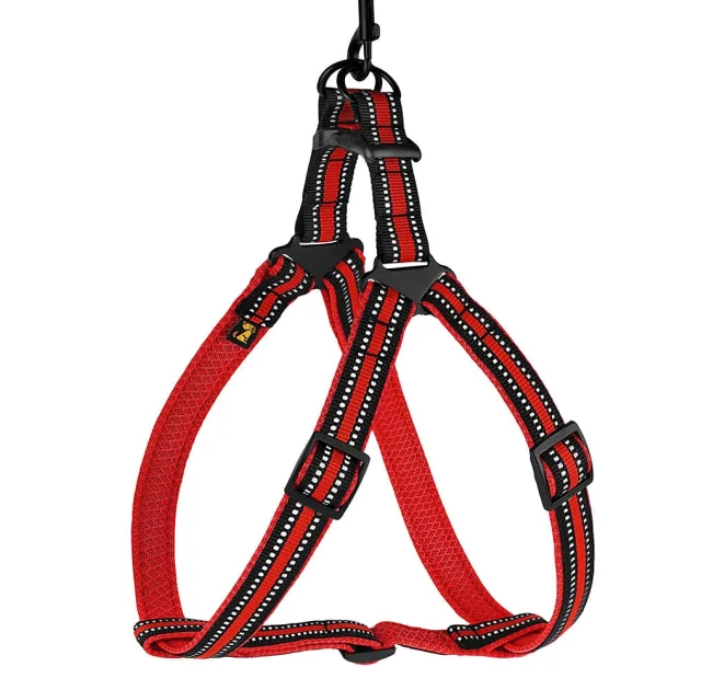 Шлея BronzeDog Mesh Стандарт для собак, сетчатый нейлон, красный, 45-60 см